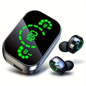 LANXUN Wireless Headphones with LED Display And Rechargeable Battery, Noise-Cancelling Wireless Headphones - Ideal Gift for Outdoor Sports, Cycling, Running, Fitness Enthusiasts
