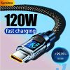 Super Fast Charging USB-C Cable Type-C to Type-C Flat PVC Data Sync Cord with Real-Time Digital Display brand Syreinza Output Power for Home Office Travel Nylon woven reinforced durable high-quality technology enthusiast data cable sinterklaas