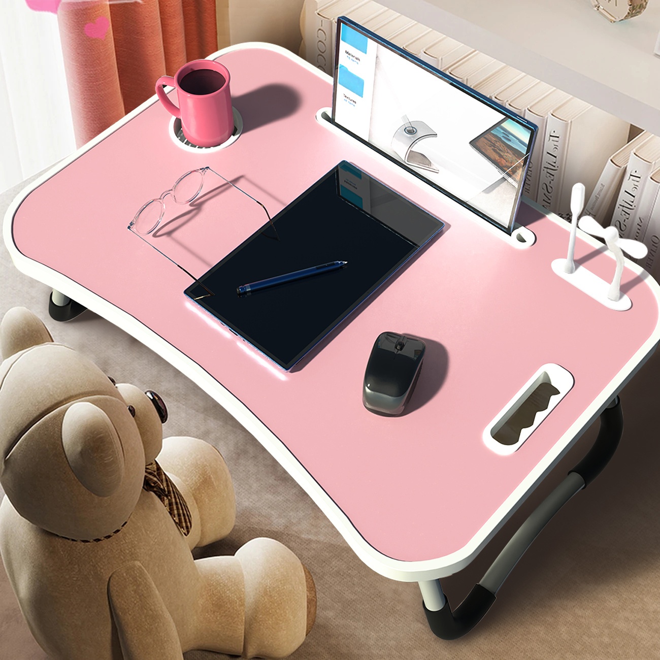 Extra Large Portable Laptop Folding Desk - Study Table, Sturdy and Durable, Ideal for Reading, Writing, and Eating on Beds, Sofas, and Floors. Multi-functional Tray Stand, Bed Table, Laptop Desk, No Assembly Required, Perfect Holiday Gift